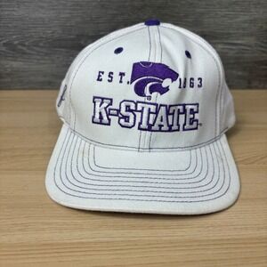 Vintage Kansas State Wildcats Hat Cap Snapback White Purple Pro Player 90s
